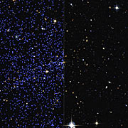 Comparison of a distant galaxy cluster in X-ray and visible light