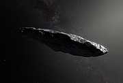 Künstlerische Darstellung des interstellaren Asteroiden `Oumuamua