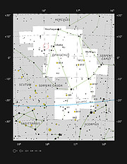 Barnardova hvězda v souhvězdí Hadonoše