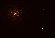Imagem do par de estrelas mais massivo observado até à data com um planeta em sua órbita