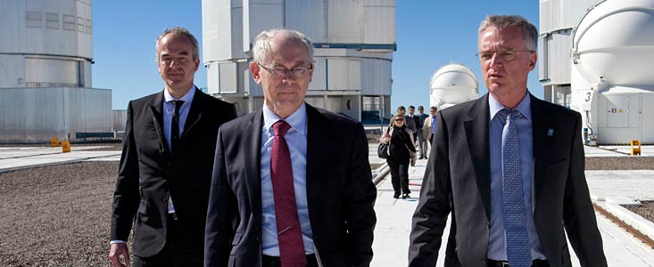 Le Président du Conseil Européen, Herman Van Rompuy, au cous d'une visite à l'Observatoire de Paranal