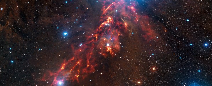 Imagem APEX da formação estelar na Nebulosa de Orion