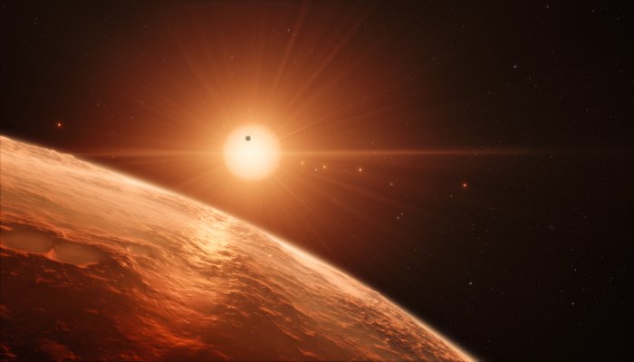 Artist’s impression of the TRAPPIST-1 planetary system