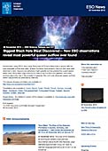 ESO Science Release eso1247pt - Descoberta maior ejeção de matéria de um buraco negro — Novas observações do ESO revelam o mais poderoso jato de quasar alguma vez encontrado