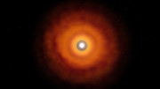 O disco protoplanetário em torno da V883 Orionis (impressão artística)