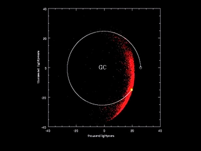 Motions of the observed stars in the Milky Way (mpg)