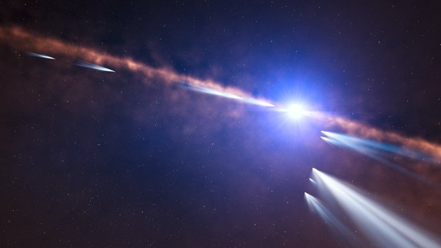 Artist’s impression of exocomets around Beta Pictoris